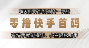 零撸快手首码，每天用零碎时间搞个一两张，有快手就能操作小白轻松上手【揭秘】-易得个人分享