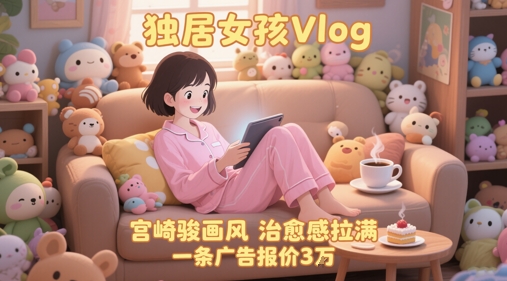单个账号涨粉71W！用AI制作独居女孩Vlog，宫崎骏画风，治愈感拉满，一条广告报价3W-易得个人分享