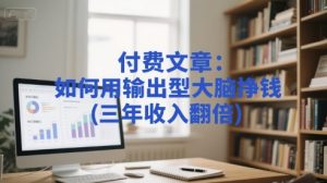 付费文章：如何用输出型大脑挣钱(三年收入翻倍)-易得个人分享