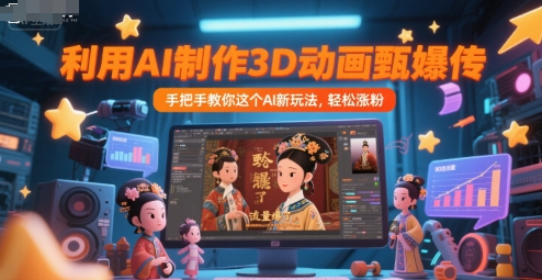 利用AI制作3D动画甄嬛传，流量爆了，手把手教你这个AI新玩法，轻松涨粉-易得个人分享