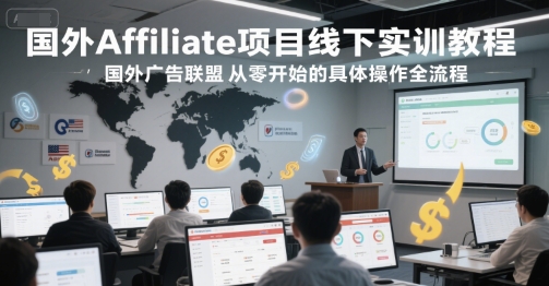 国外Affiliate项目线下实训教程，国外广告联盟从零开始的具体操作全流程-易得个人分享