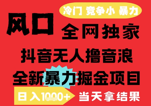 25年6月高爆抖音无人直播最新撸音浪掘金项目,解放双手小白可做,无脑日入1k+,门槛低【揭秘】-易得个人分享