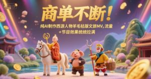 商单不断！纯AI制作西游人物羊毛毡版文旅MV，流量+节目效果统统拉满-易得个人分享