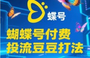 2025蝴蝶号付费投流豆豆打法，助新手快速掌握付费流量撬动自然流的核心玩法-易得个人分享