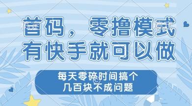 首码零撸项目，有快手就可以做，每天业务时间搞个几张不是问题【揭秘】-易得个人分享