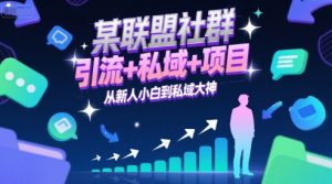 某联盟社群，引流+私域+项目，从新人小白到私域大神-易得个人分享
