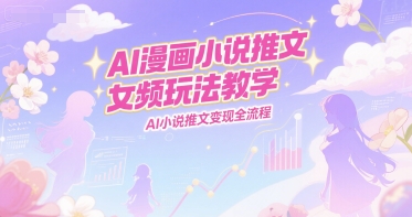 AI漫画小说推文女频玩法教学,AI小说推文变现全流程-易得个人分享