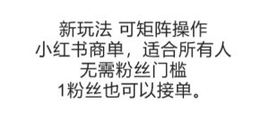 可矩阵操作，小红书商单新玩法，适合所有人，无需粉丝门槛，1粉丝也可以接单-易得个人分享