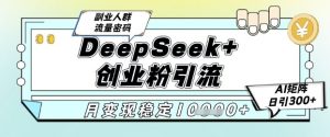 DeepSeek+创业粉精准引流，全新分享课4.0玩法，AI矩阵日引300+，多种变现方式，稳定月入1W-易得个人分享