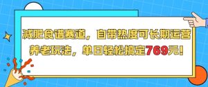 减肥食谱赛道,自带热度可长期运营,养老玩法,单日轻松搞定769-易得个人分享