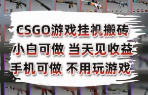CSGO游戏挂G搬砖，小白纯手机即可操作，不用电脑打游戏，日入3张+，副业网创项目【揭秘】-易得个人分享