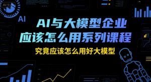 AI与大模型企业应该怎么用系列课程，究竟应该怎么用好大模型-易得个人分享