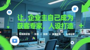 让企业主自己成为获客专家，人设打造+短视频获客+投放+直播获客+私域运营-易得个人分享