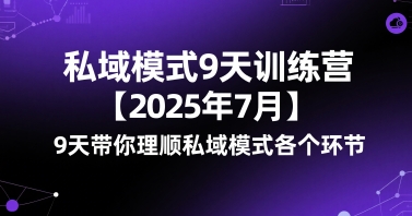 私域模式9天训练营【2025年7月】​9天带你理顺私域模式各个环节-易得个人分享