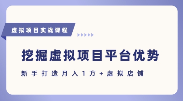抓住虚拟项目各平台优势，新手轻松月入1W+(给出具体建议)-易得个人分享