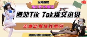 海外tiktok小说推文暴力项目，高停留率，高转化率，上手后一天搞顿饭钱不是问题-易得个人分享