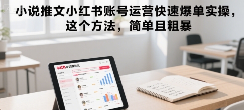 小说推文小红书账号运营快速爆单实操，这个方法，简单且粗暴-易得个人分享