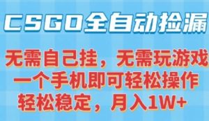 CSGO自动捡漏项目,最新独家玩法,一个手机可操作,新手小白轻松月入1W+,操作简单易上手【揭秘】-易得个人分享