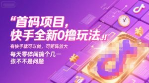 首码项目，快手全新0撸玩法，有快手就可以做，可矩阵放大，每天零碎时间搞个几张不是问题【揭秘】-易得个人分享