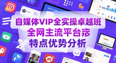自媒体VIP全实操卓越班，全网主流平台特点优势分析-易得个人分享