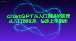 chatGPT从入门到进阶课程，从入门到精通，快速上手指南-易得个人分享