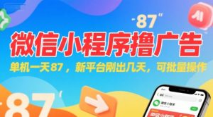 微信小程序看广告，单机一天87，新平台刚出几天，可批量操作，日入5张-易得个人分享