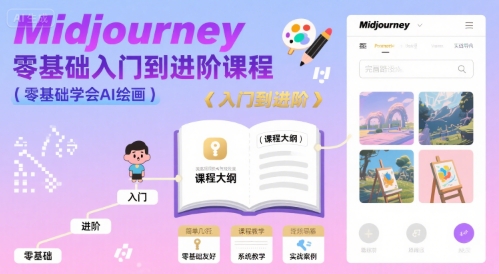 midjourney零基础入门到进阶课程,零基础学会AI绘画-易得个人分享