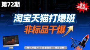 淘宝天猫打爆班原创高阶技术第72期，非标品干爆-易得个人分享