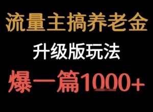 流量主之养老金升级版玩法  爆一篇收益1k+-易得个人分享