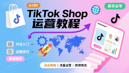 TikTok Shop从0到1运营教程，TikTok跨境电商新手必学课程-易得个人分享