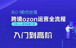 OZON入门到高阶全流程，从0-1助你出海，跨境ozon运营全流程-易得个人分享