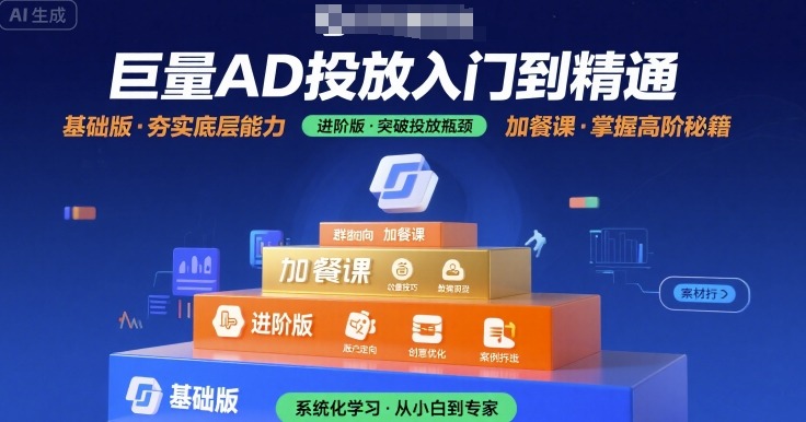 巨量AD投放入门到精通，基础版+进阶版+加餐课-易得个人分享