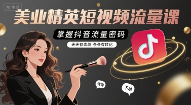 美业精英短视频流量课，掌握抖音流量密码，天天有询单，条条有转化-易得个人分享