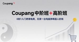 Coupang中阶班+高阶班，0到1入门跨境电商，在家一台电脑挣韩国人的钱-易得个人分享
