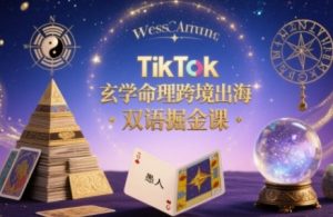 TikTok玄学命理跨境出海双语掘金课，手把手教你用命理知识精准直击海外用户痛点-易得个人分享