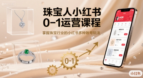 珠宝人小红书0-1运营课程，掌握珠宝行业的小红书多种账号玩法-易得个人分享