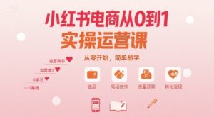 小红书电商从0到1实操运营课,从零开始,简单易学-易得个人分享