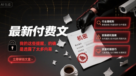 最新付费文：我的这些提醒，的确是透露了太多内幕-易得个人分享