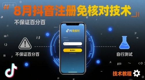 8月抖音注册免核对技术，不保证百分百，自测-易得个人分享