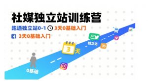 社媒独立站训练营,跑通独立站0-1,3天0基础入门-易得个人分享