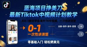 蓝海项目挣美刀，最新Tiktok中视频计划教学，从0-1教你学会海外TK中视频，一次性讲清楚-易得个人分享