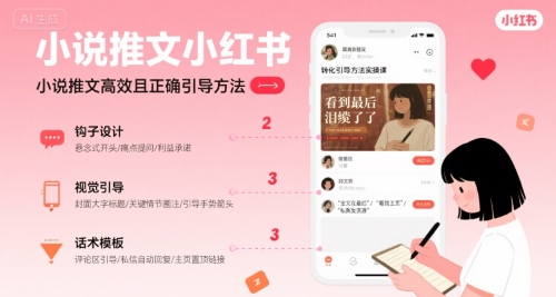 小说推文小红书高转化引导方法实操课，小说推文高效且正确引导方法-易得个人分享
