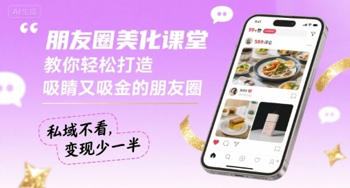 朋友圈美化课堂，教你轻松打造，吸睛又吸金的朋友圈，私域不看，变现少一半-易得个人分享