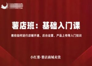 小红薯薯店商城卖货，基础入门课，教你如何进行店铺开通、后台设置、产品上传等入门知识-易得个人分享