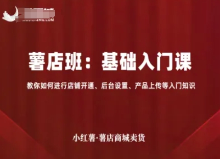 小红薯薯店商城卖货，基础入门课，教你如何进行店铺开通、后台设置、产品上传等入门知识-易得个人分享