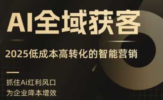 AI全域获客实训营，2025低成本高转化的智能营销，精准找客，高效营销-易得个人分享
