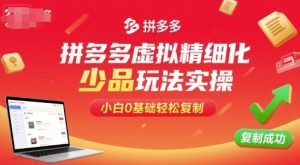 拼多多虚拟精细化少品玩法实操，小白0基础轻松复制-易得个人分享