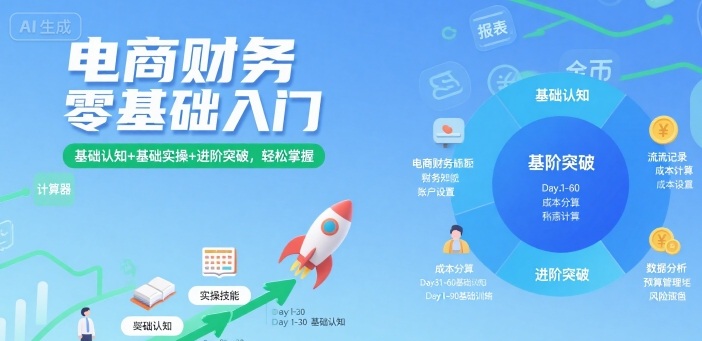 电商财务零基础入门,基础认知+基础实操+进阶突破,轻松掌握-易得个人分享