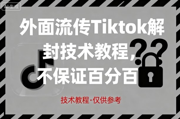 外面流传Tiktok解封技术教程，不保证百分百，具体自测-易得个人分享