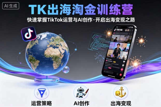 TK出海淘金训练营，助你快速掌握TikTok运营与AI创作，开启出海变现之路-易得个人分享